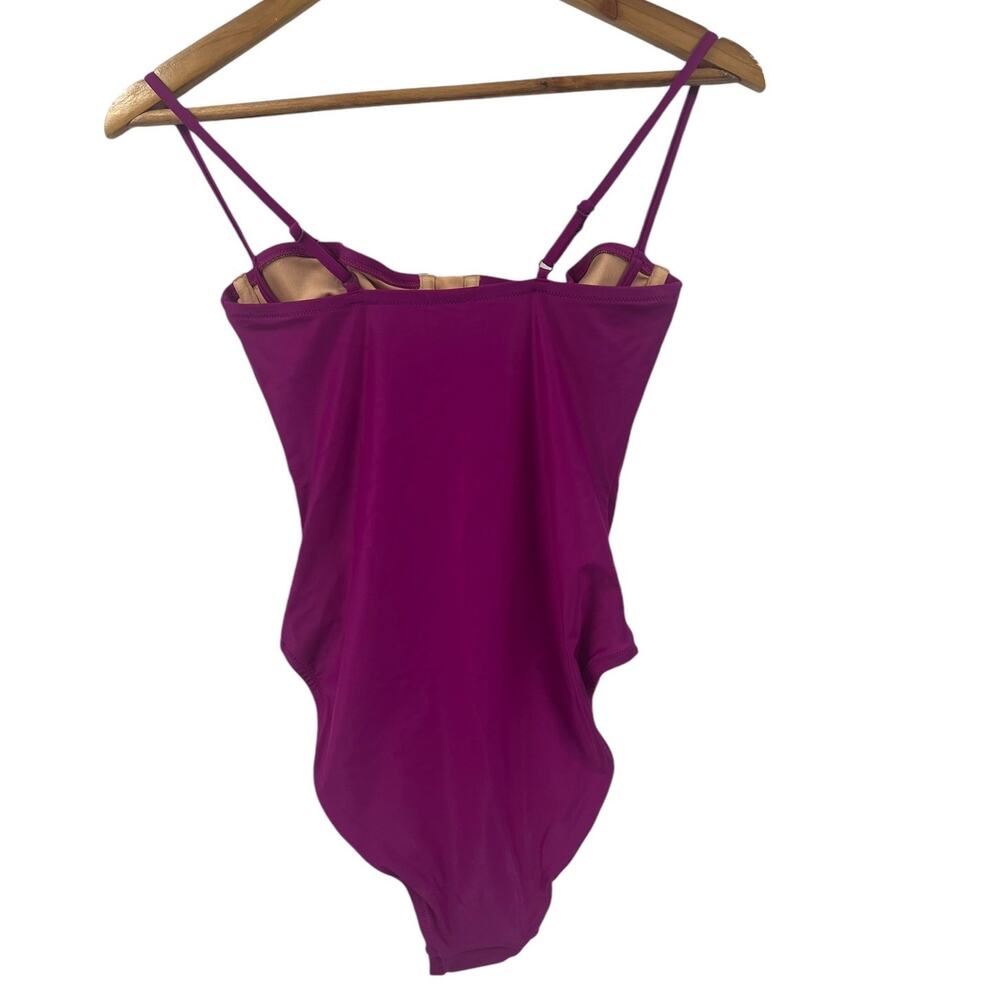J.CREW Balconette French Inspired Purple One Piece Swim Suit SZ 4 - Picture 4 of 11